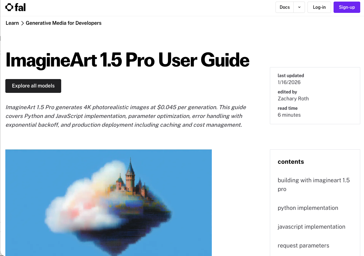 ImagineArt 1.5 Pro User Guide on fal